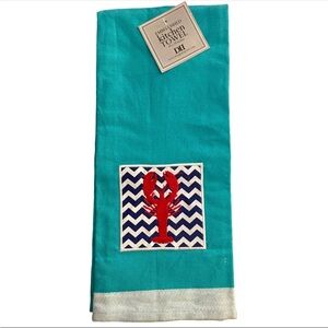 Design Imports Red Lobster Cotton Embellished Kitchen Tea Towel